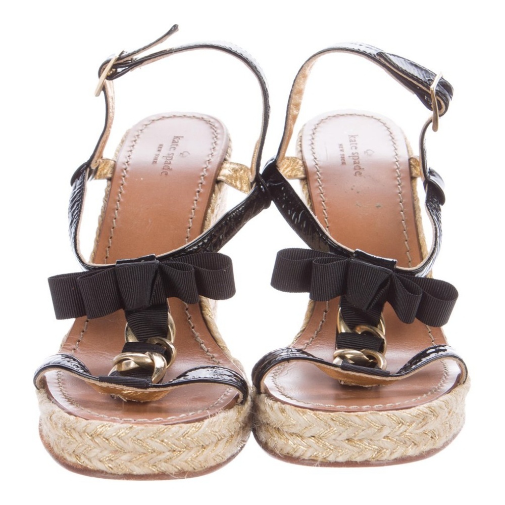 Kate spade 8 bows and gold jackets wedge